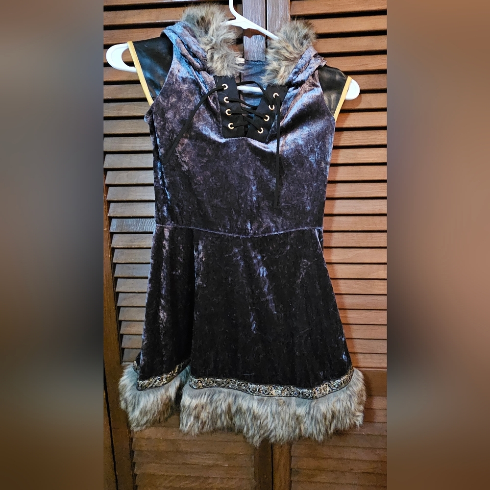 Miss Archer Halloween Dress with Faux Fur Trim